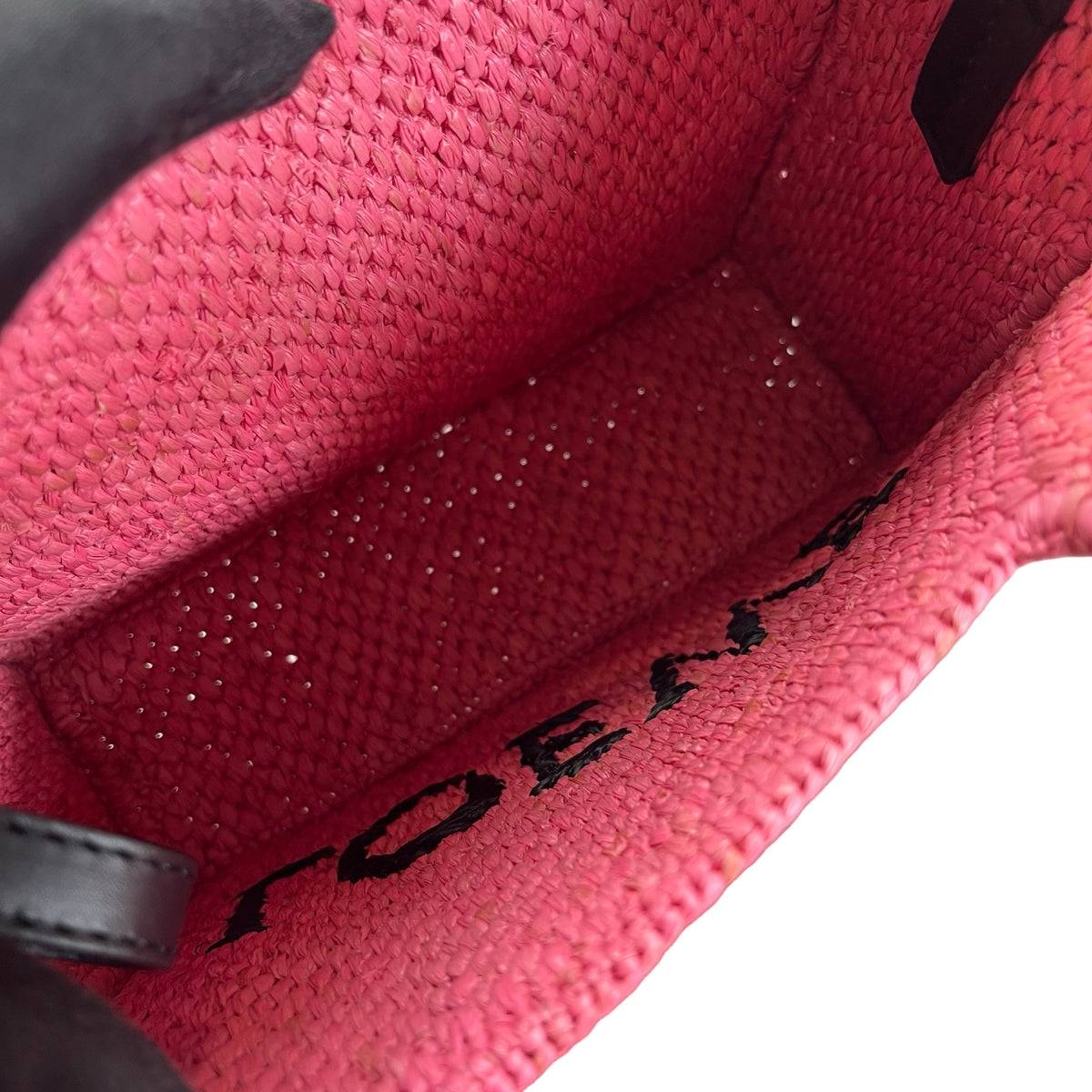 Used LOEWE Raffia Standard A4 Tote Bag Tote Bag Pink Black