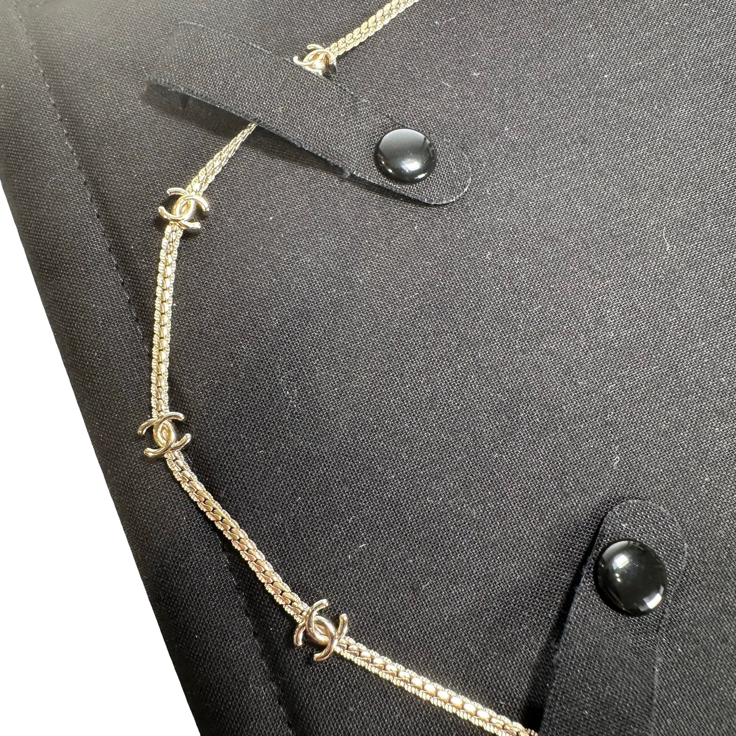 Used CHANEL 14 logo CC Logo Chain Necklace Gold