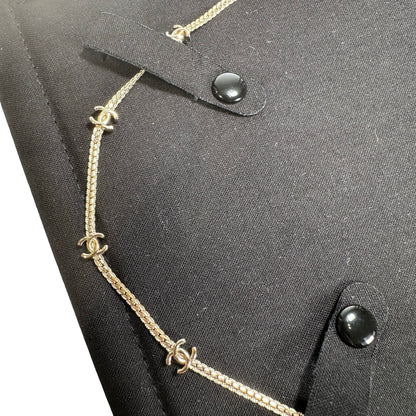 Used CHANEL 14 logo CC Logo Chain Necklace Gold