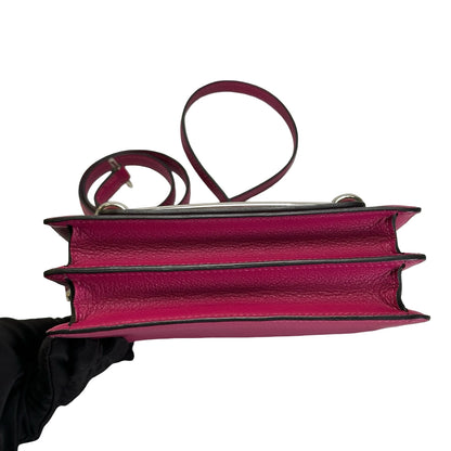 Used HERMES Leather Mini Roulis Crossbody Bag Purple PHW