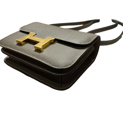 Brand New HERMES Epsom Constance Shoulder Bag Etoupe