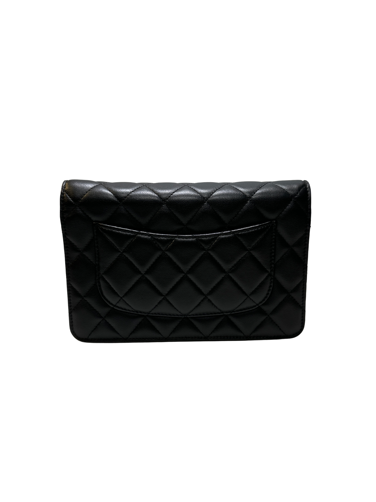 Used CHANEL Lambskin Quilted Classic Wallet on Chain Chain shoulder bag Black PHW