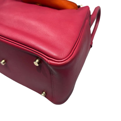 Used HERMÈS Lindy 30 Two Way Shoulder Bag Red Orange (93) GHW
