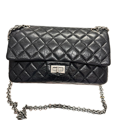 Used CHANEL 2.55 Shoulder Bag Black PHW