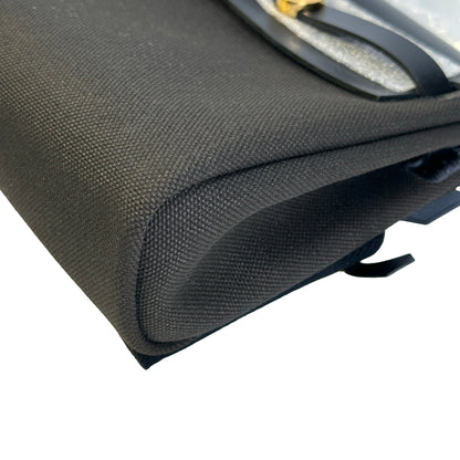 Brand New HERMES Canvas Leather Herbag Zip Shoulder Bag Black Gold