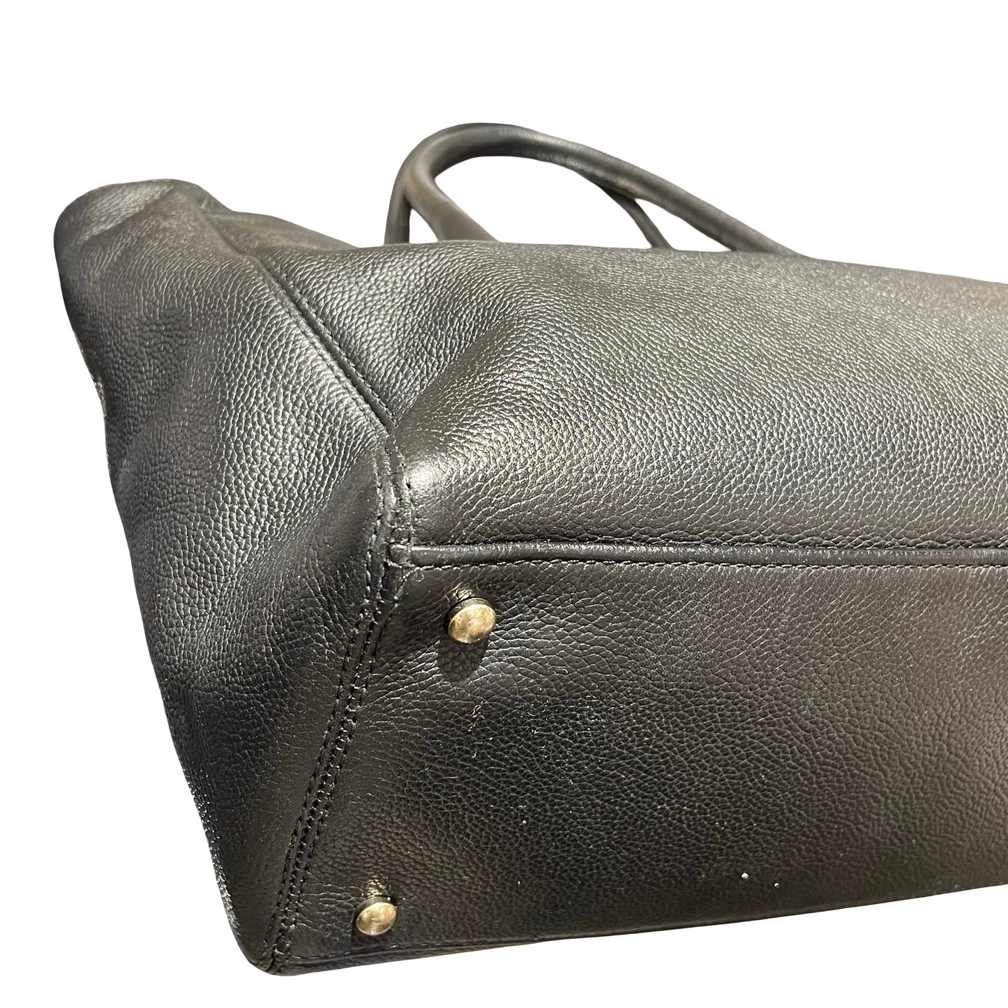 Used CHANEL Calfskin Leather Executive Tote Bag Black PHW