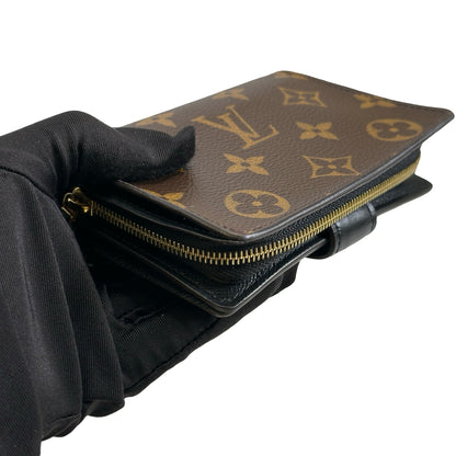 Used LOUIS VUITTON Monogram Reverse Canvas Portefeuille Juliette Wallet Brown
