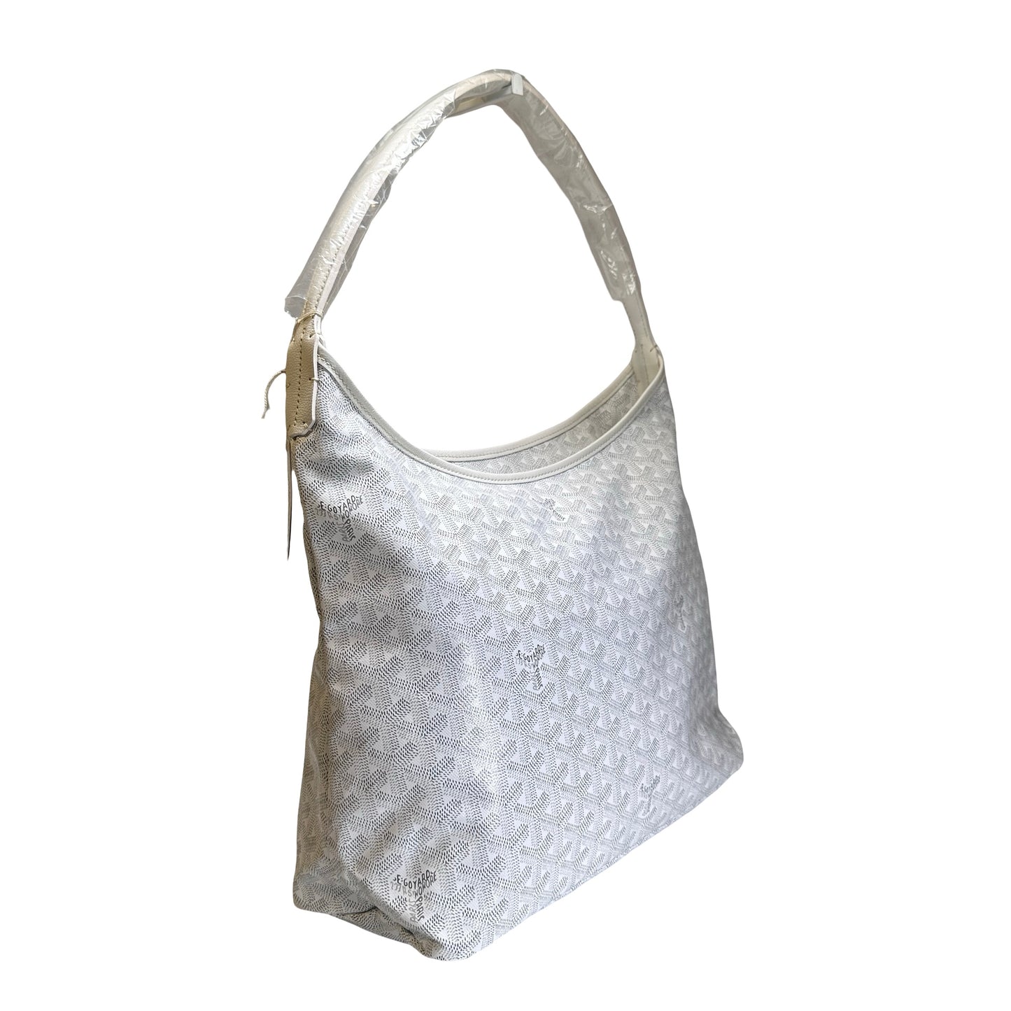 Used GOYARD Canvas Hobo Bag Shoulder Bag White PHW