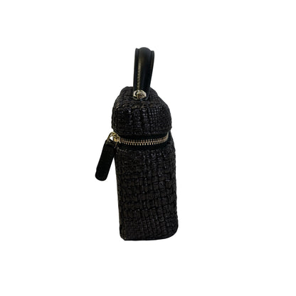 Used CHANEL Tweed Tweed Classic vanity case Vanity case Black Silver