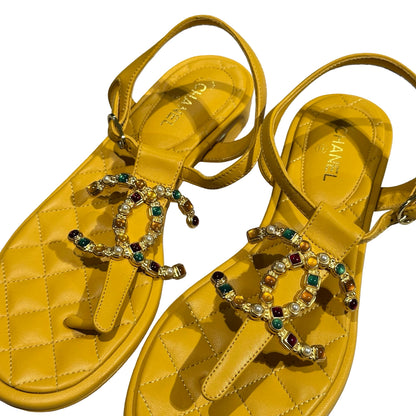 Unused Chanel Shoes Yellow