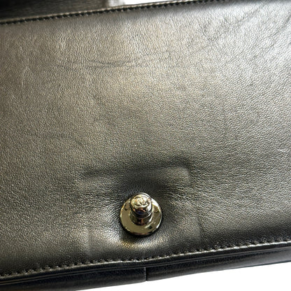 Used CHANEL Chevron Leather Boy Chanel Shoulder Bag Black Silver