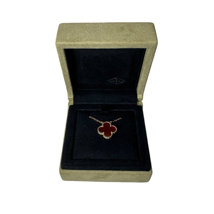 Used VAN CLEEF & ARPELS 18K Gold Alhambra Necklace Necklace Red GHW