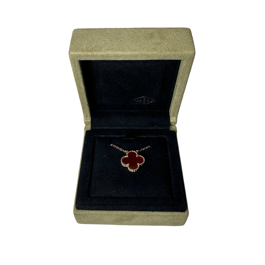 Used VAN CLEEF & ARPELS 18K Gold Alhambra Necklace Necklace Red GHW
