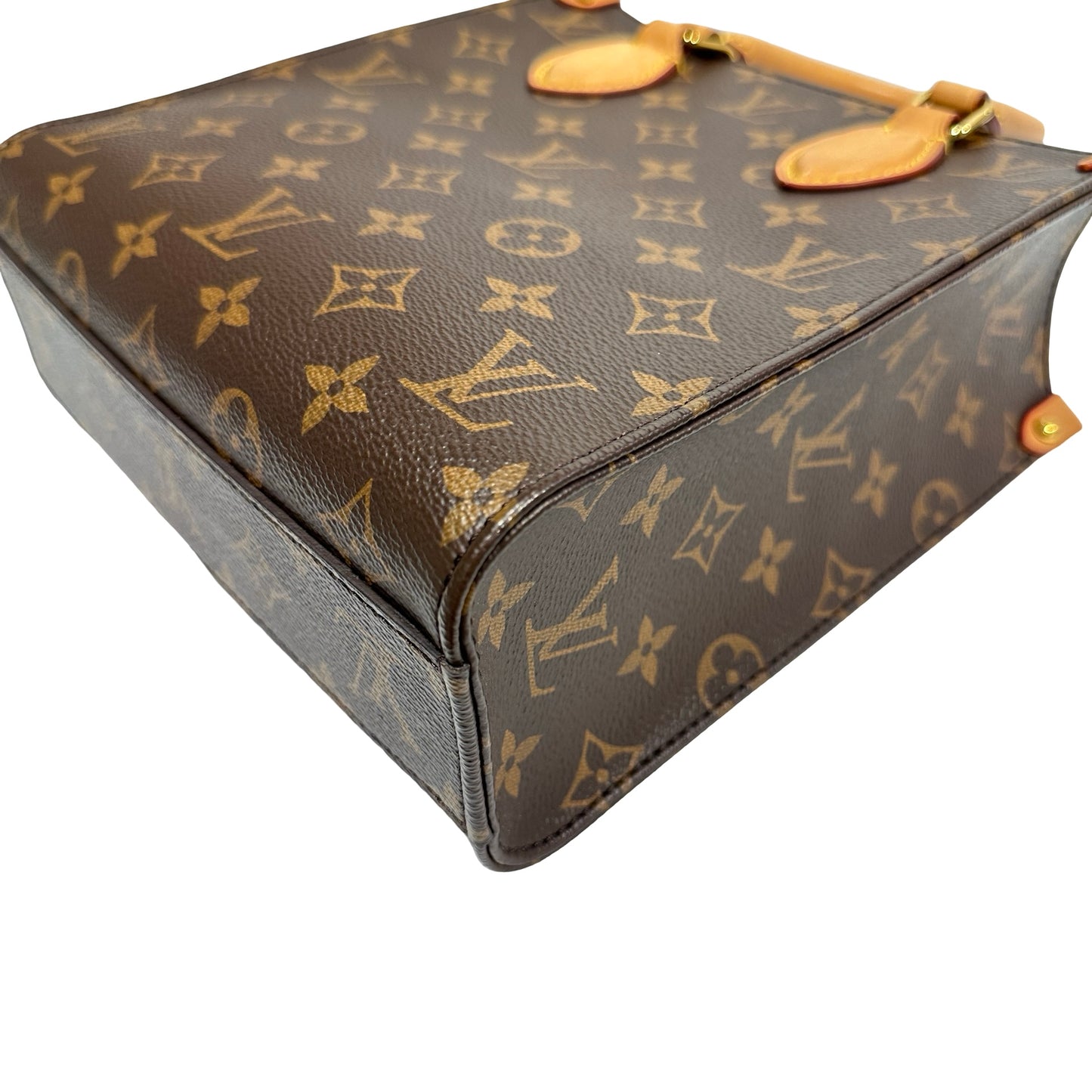 Used Louis Vuitton Monogram Coated Canvas Sac Plat BB Handbag Brown GHW