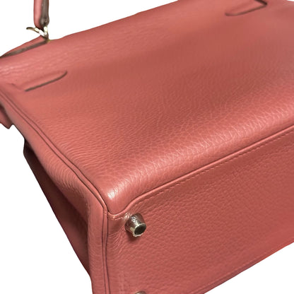 Used HERMES Togo Kelly 32 Handbag Pink