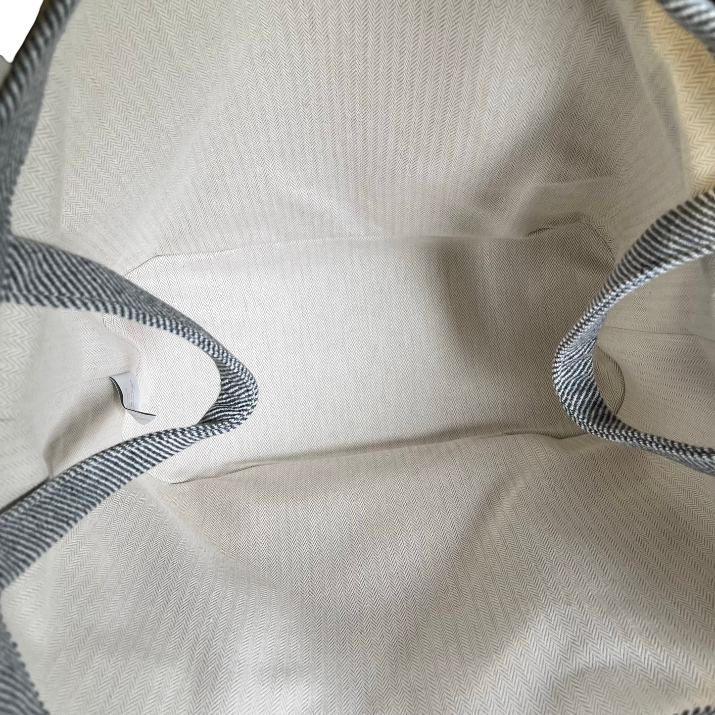 Used HERMES Canvas Animaux Nattes Nappy Bag Tote Bag Grey