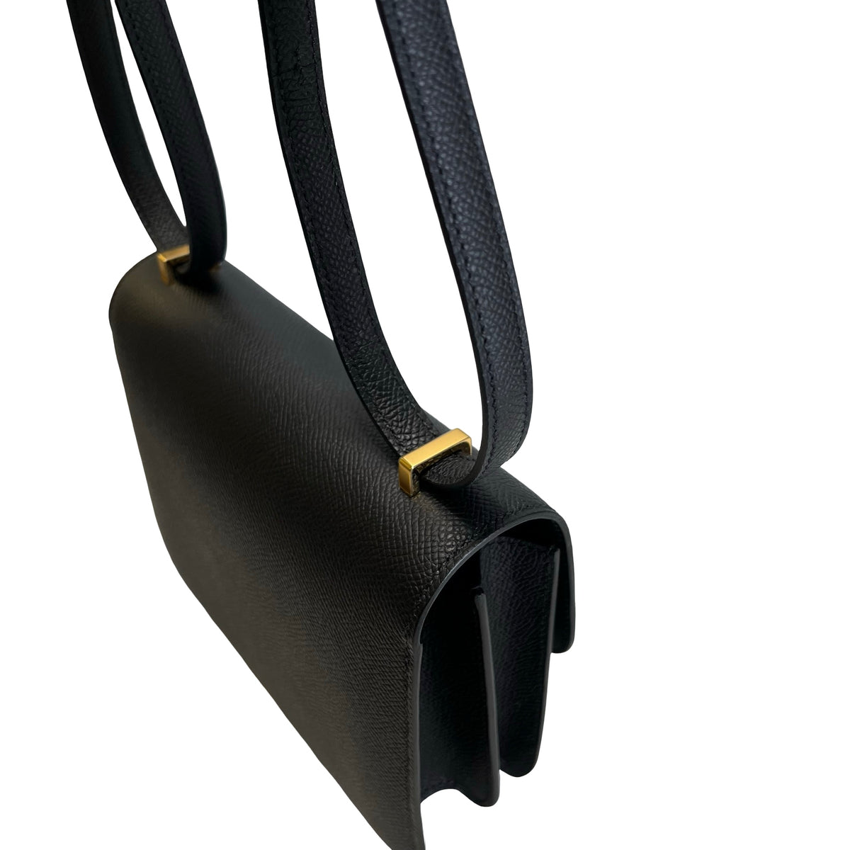 Brand New HERMES Epsom Mini Constance Cross body bag Black Gold