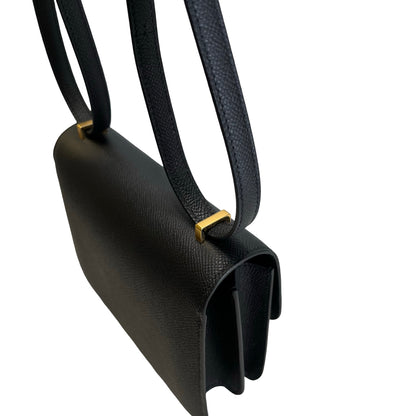 Brand New HERMES Epsom Mini Constance Cross body bag Black Gold