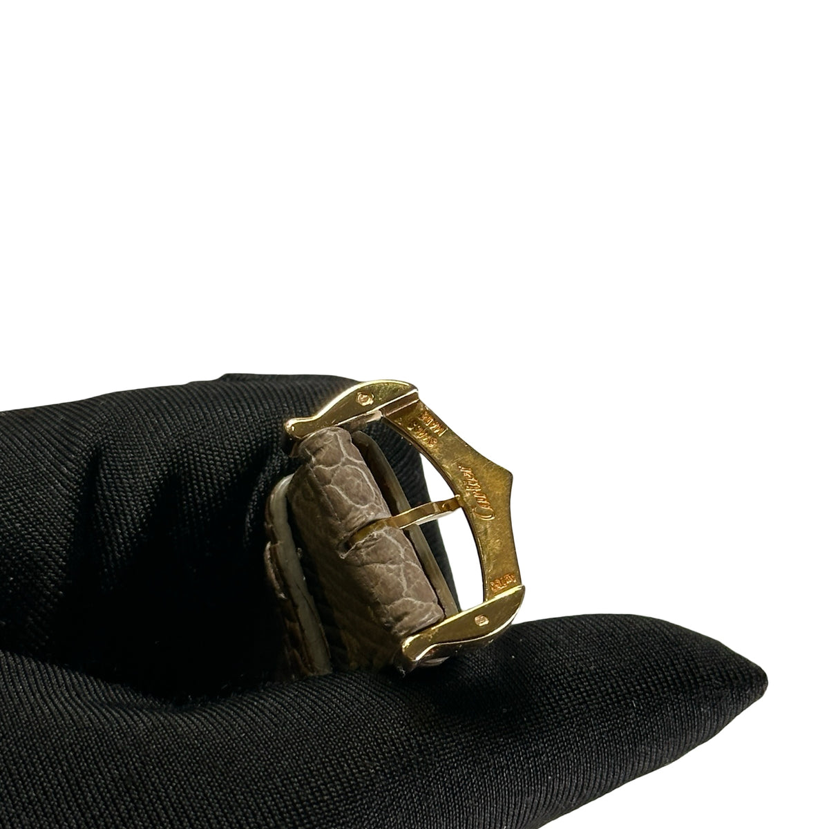 Used CARTIER Leather Tank Solo Watch Gold Beige