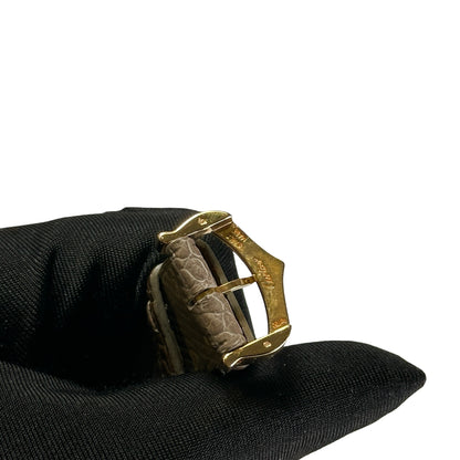 Used CARTIER Leather Tank Solo Watch Gold Beige