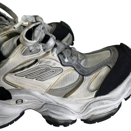 Used BALENCIAGA Mesh Nylon Runner Sneakers White Black Silver