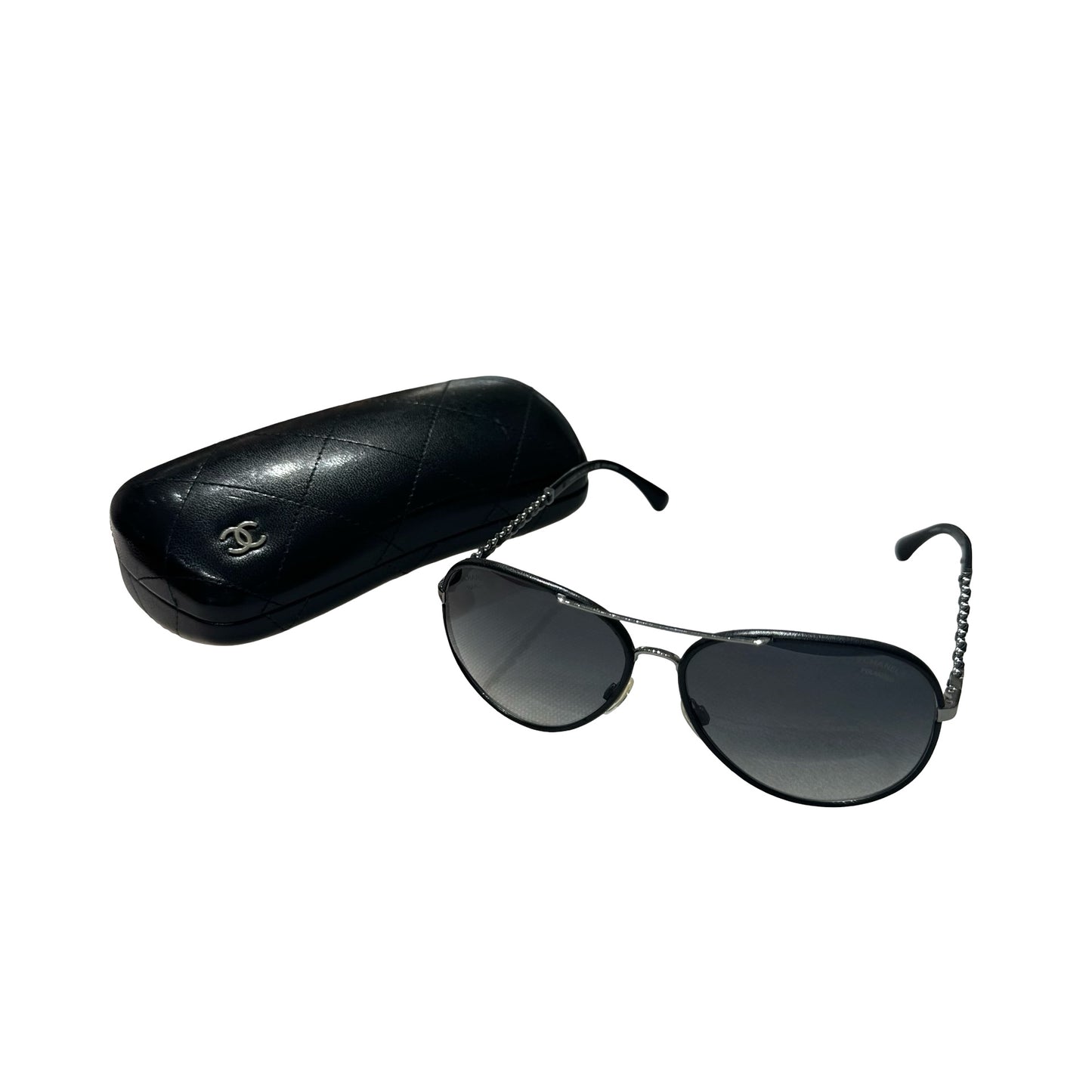 Used CHANEL Sunglasses SUNGLASSES Black