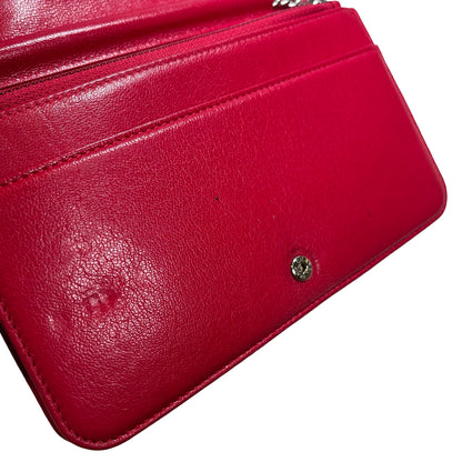 Used CHANEL Quilted Leather Wallet On Chain (WOC) Wallet on chain Red PHW