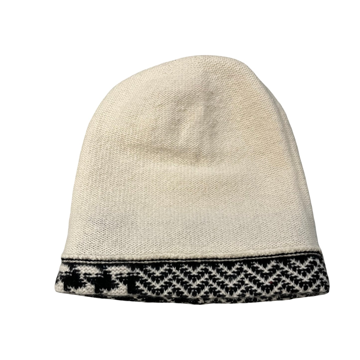 Used CHANEL Cashmere CC Logo Beanie Hat Hat Black White