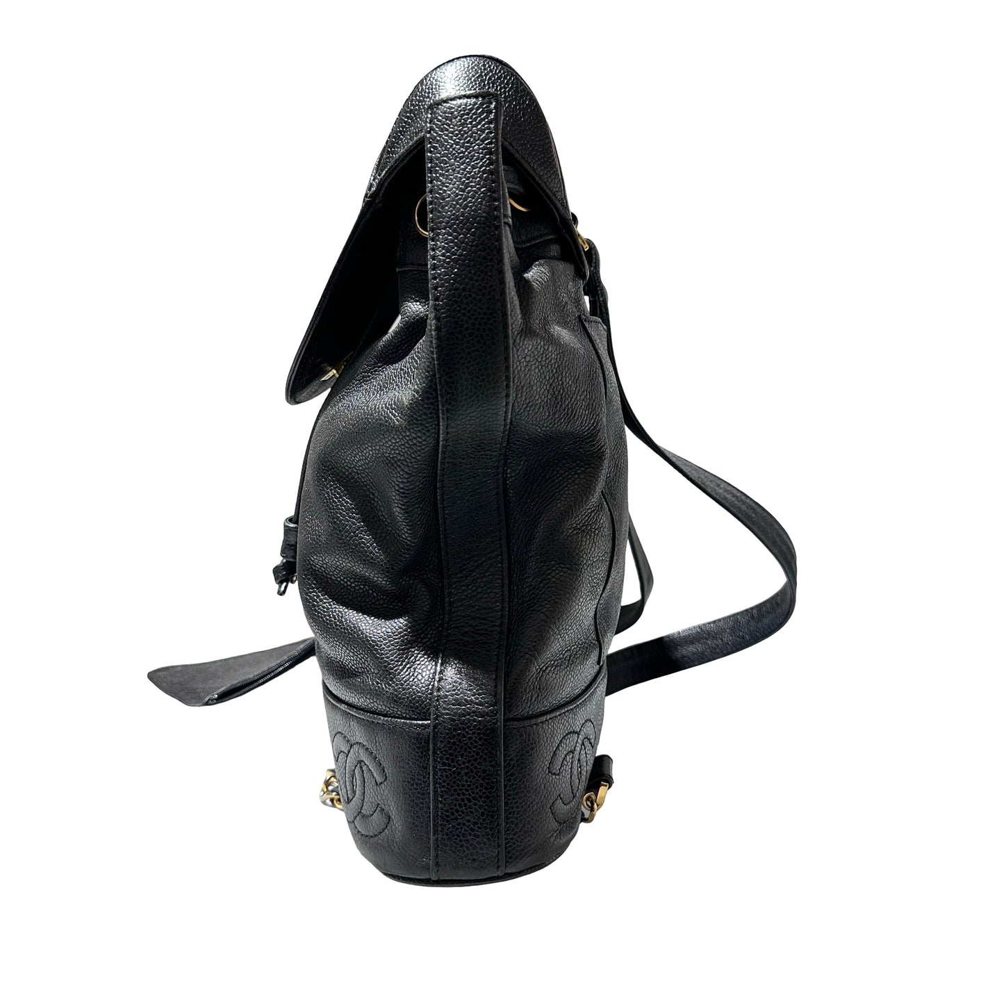 Used CHANEL Backpack Black GHW