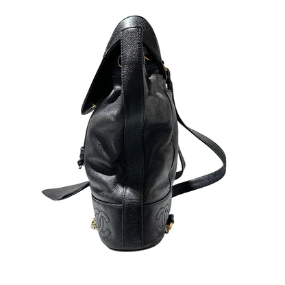 Used CHANEL Backpack Black GHW