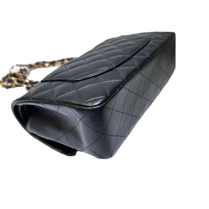 Used Chanel Calfskin Leather CF 23 Shoulder Bag Black GHW