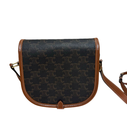 Used CÉLINE FOLCO BAG FOLCO Cross Body Bag Brown GHW