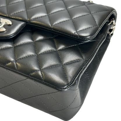 Used CHANEL Lambskin CF Crossbody Bag Black PHW