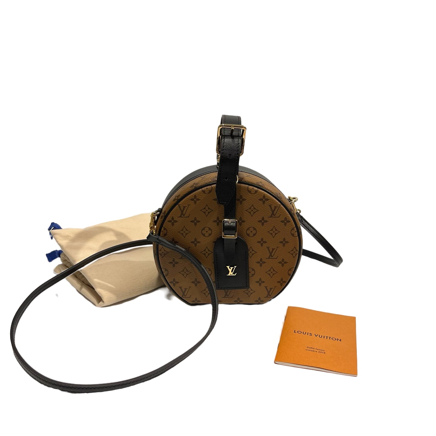 Used LOUIS VUITTON Monogram Canvas Petite Boite Box Bag GHW Black