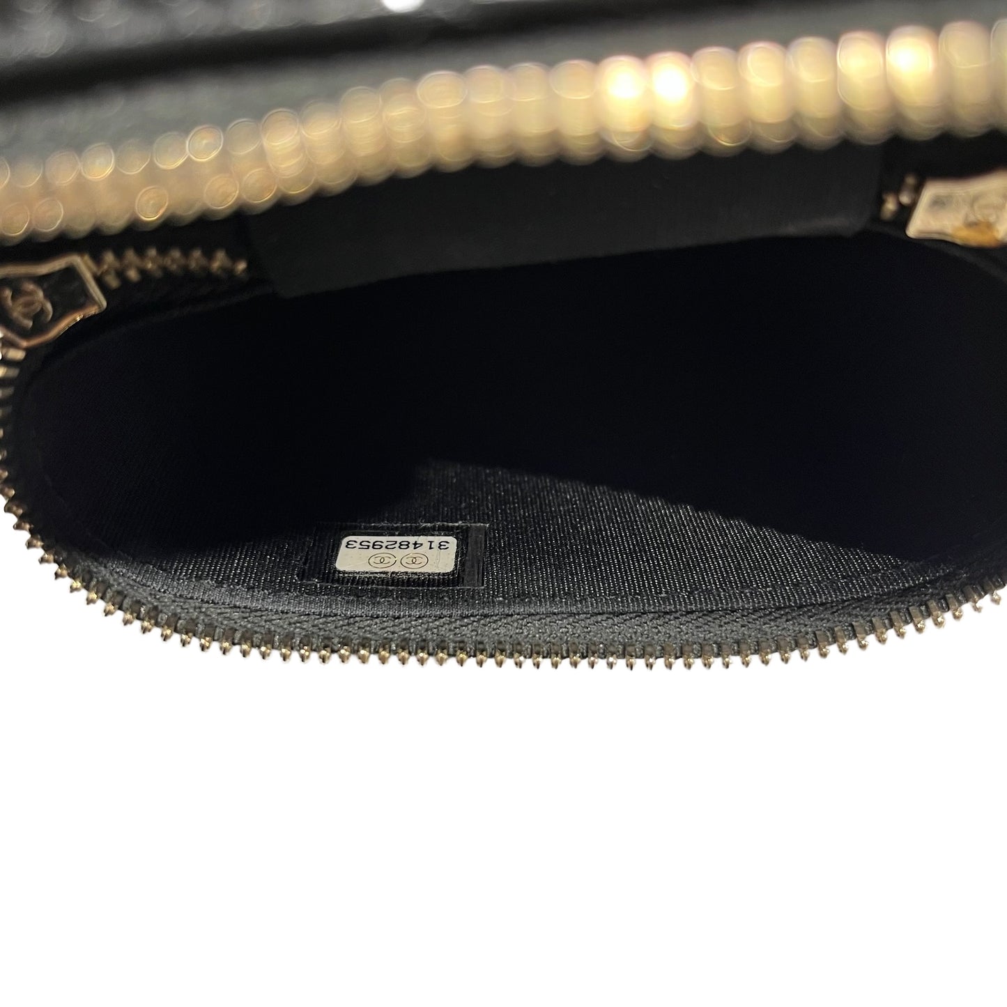 Used CHANEL Lambskin Leather Cross Body Bag Black GHW