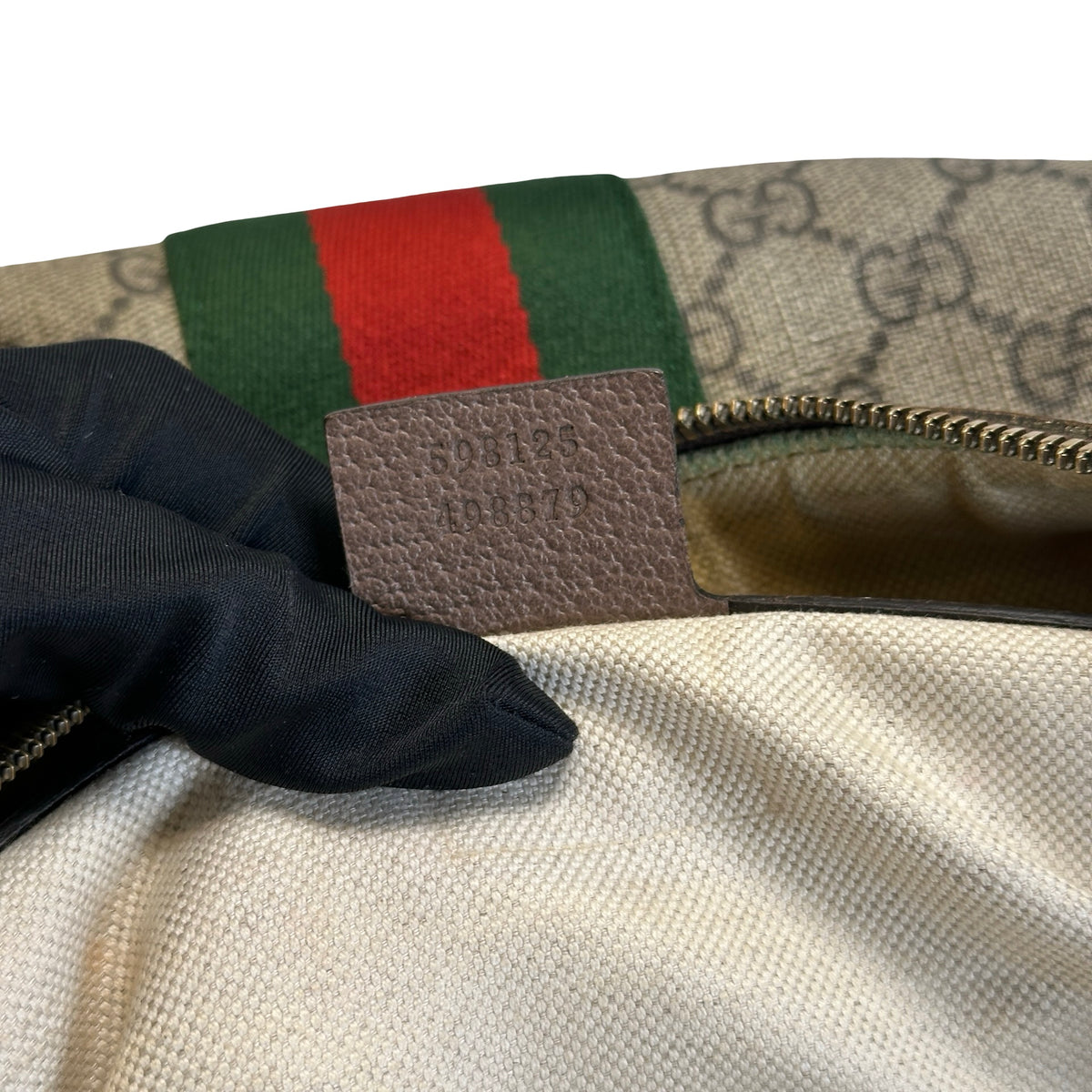 Used GUCCI GG Supreme Web Ophidia Shoulder Bag Beige Brown Green Red