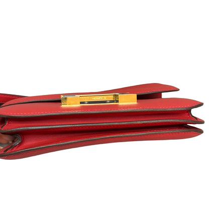 HERMES Swift Mini Constance Crossbody Bag Red GHW