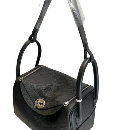 Brand New HERMES Leather Lindy 26 Handbag Black PHW