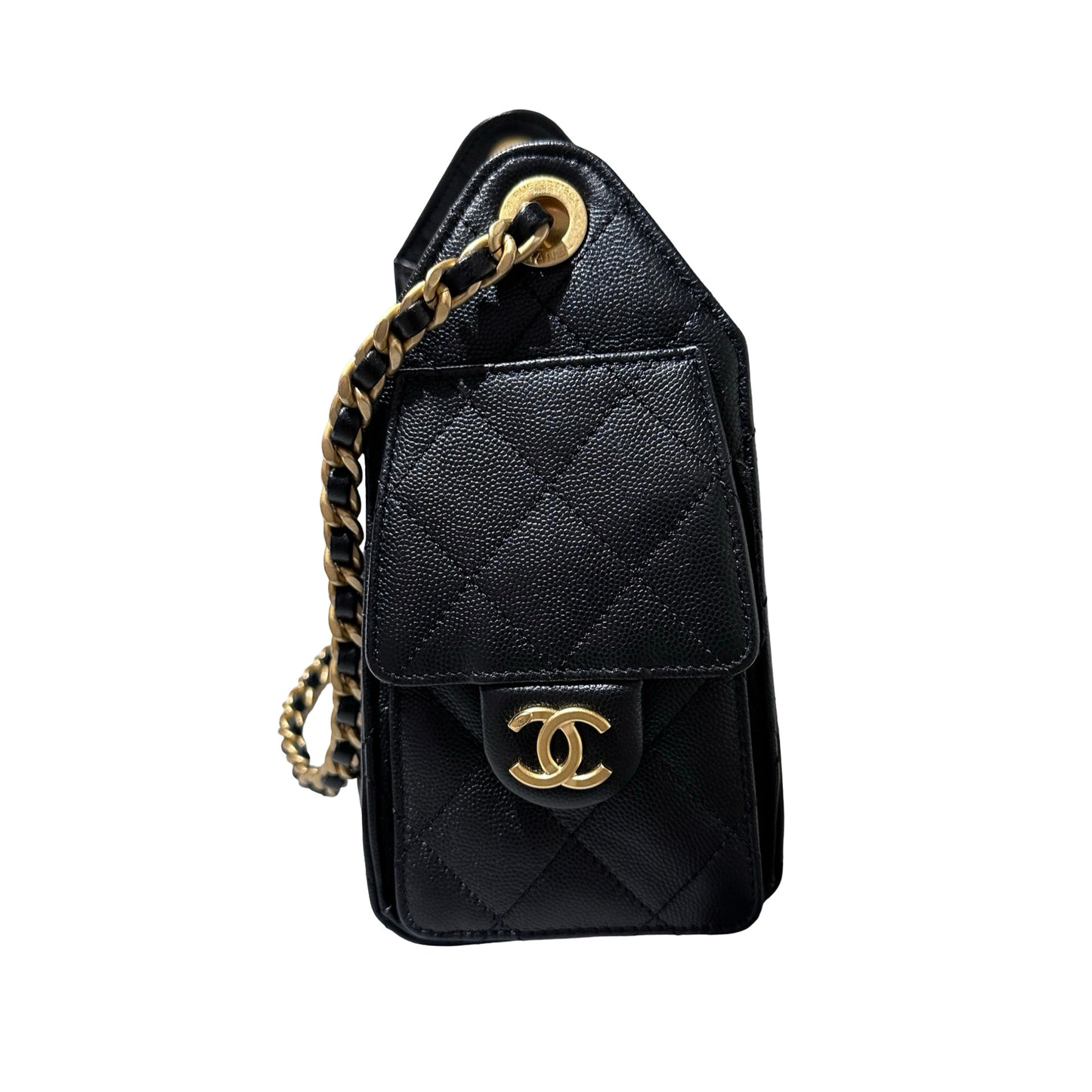 Used Chanel Mini 25 Shoulder Bag Black GHW
