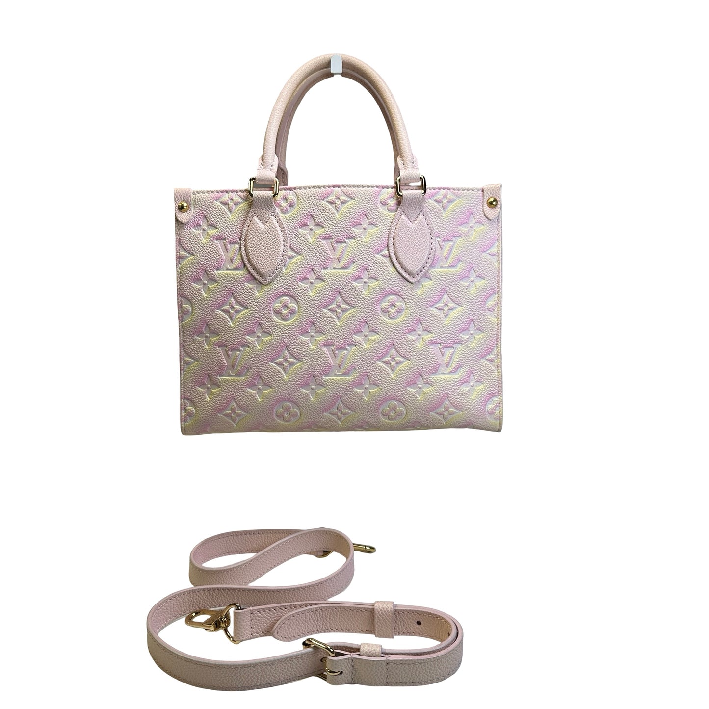 Used LOUIS VUITTON Monogram Empreinte Leather On The Go Handbag Sunrise Pastel