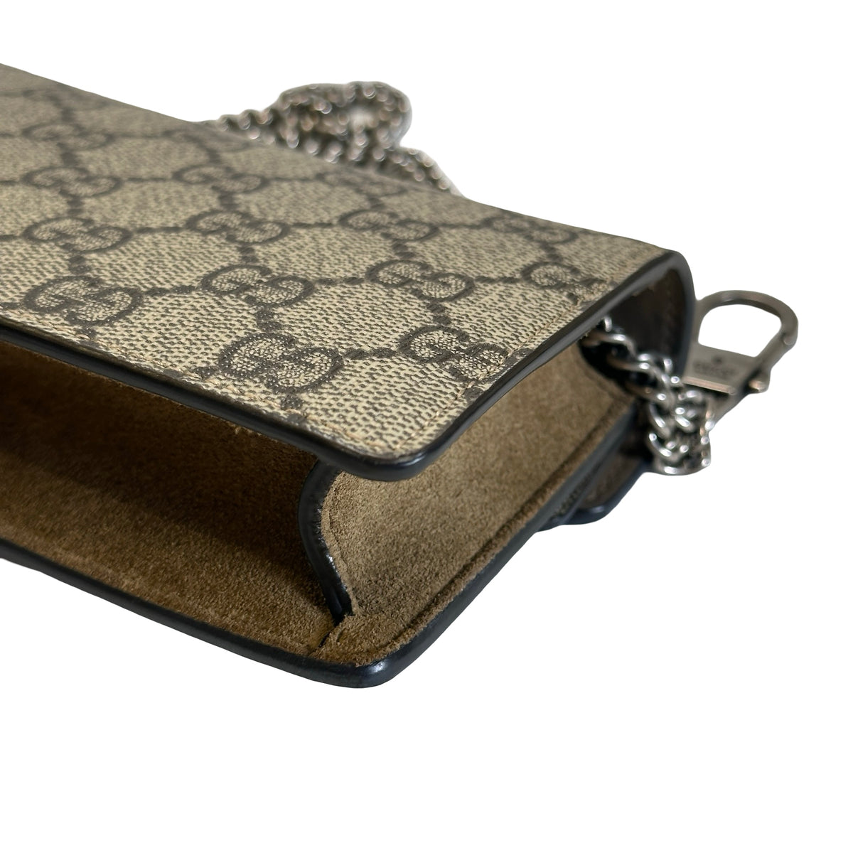 Used GUCCI GG Supreme Dionysus Chain Shoulder Bag Beige Ebony Taupe