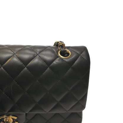 Used CHANEL Lambskin CF 25 Clambskin Chain Shoulder Bag Black