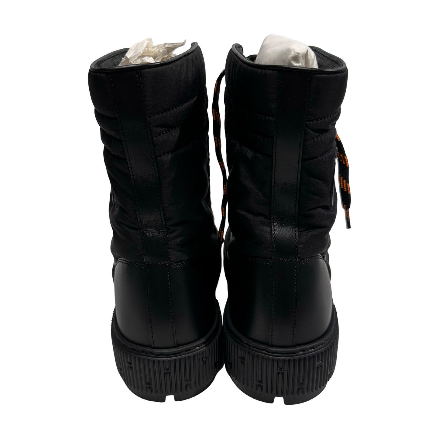 New Hermès Calfskin Leather Parachute Boots Black