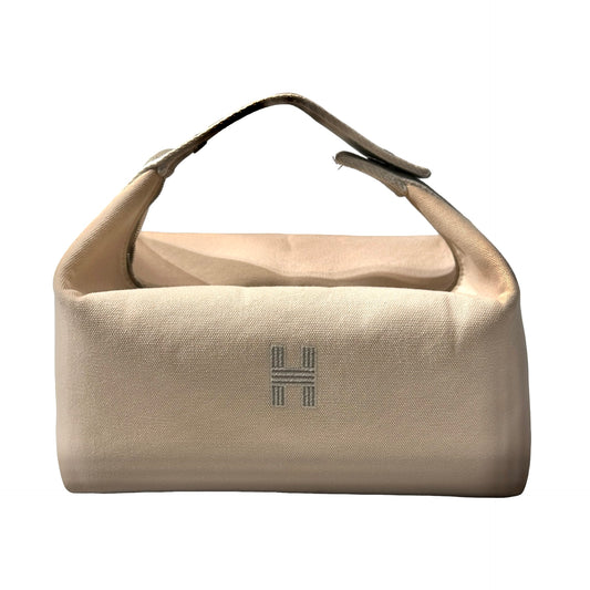 HERMES Canvas Bride-a-Brac GM Pouch Beige