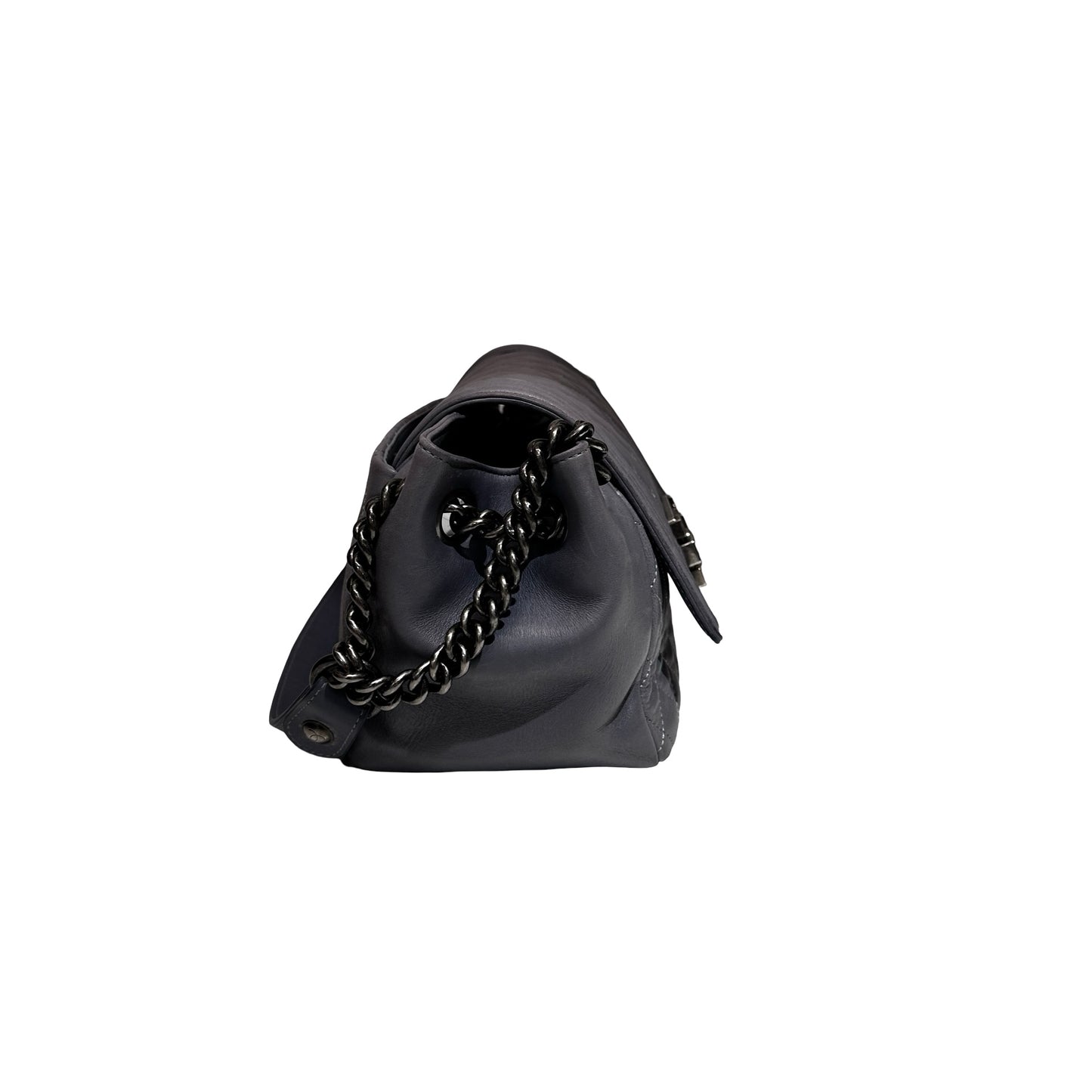 Used CHANEL Boy Shoulder Bag Grey PHW