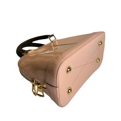 Used LOUIS VUITTON Monogram Vernis Alma Handbag Rose Velours Brown