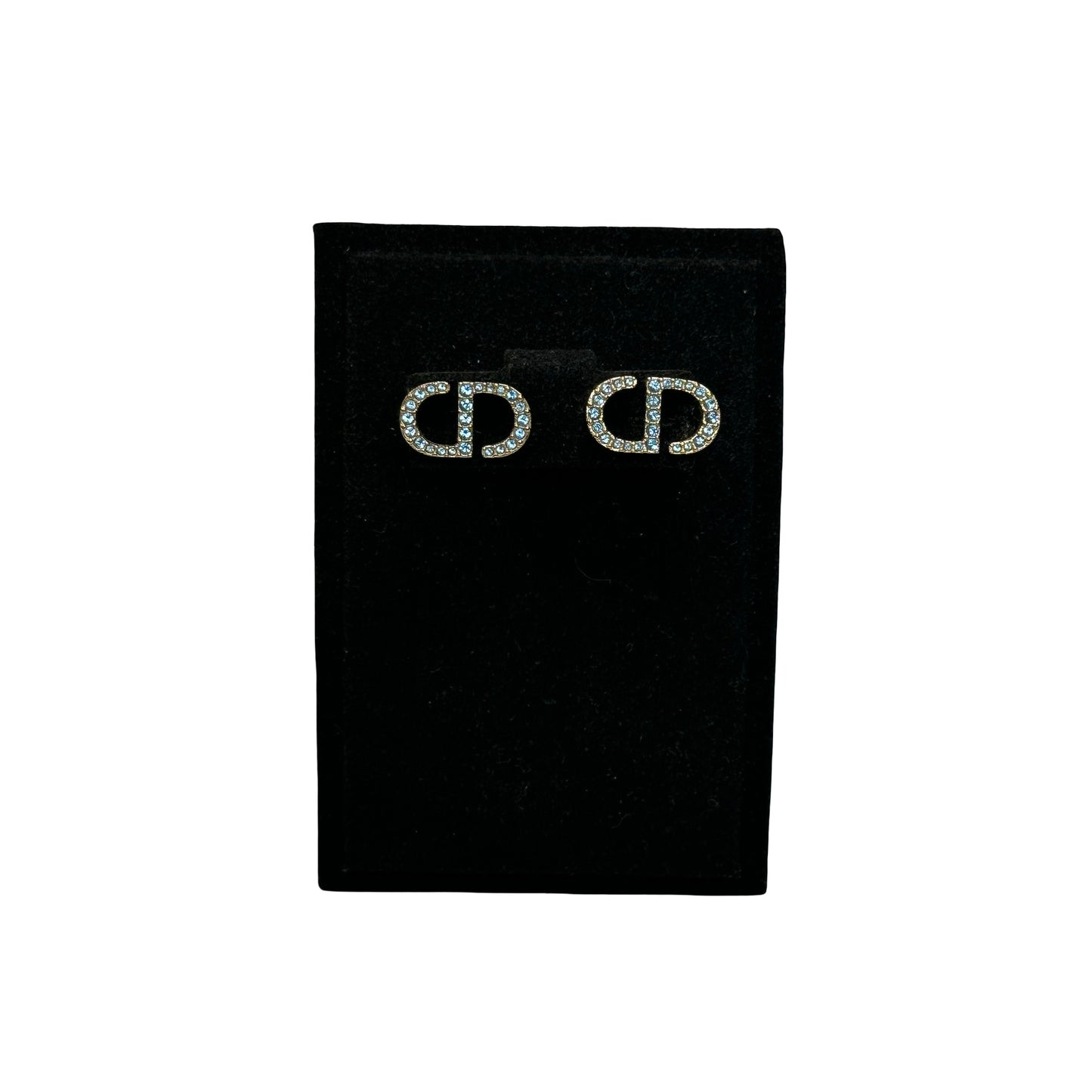 Used DIOR CD Earrings Gold，Blue