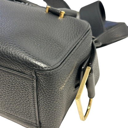 Used DELVAUX Leather Cool Box Handbag Black