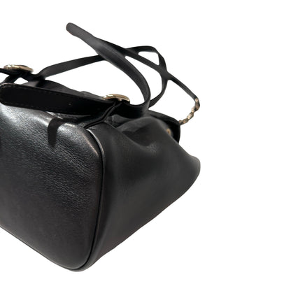 Used Chanel Calfskin Leather Small Duma Backpack Black GHW