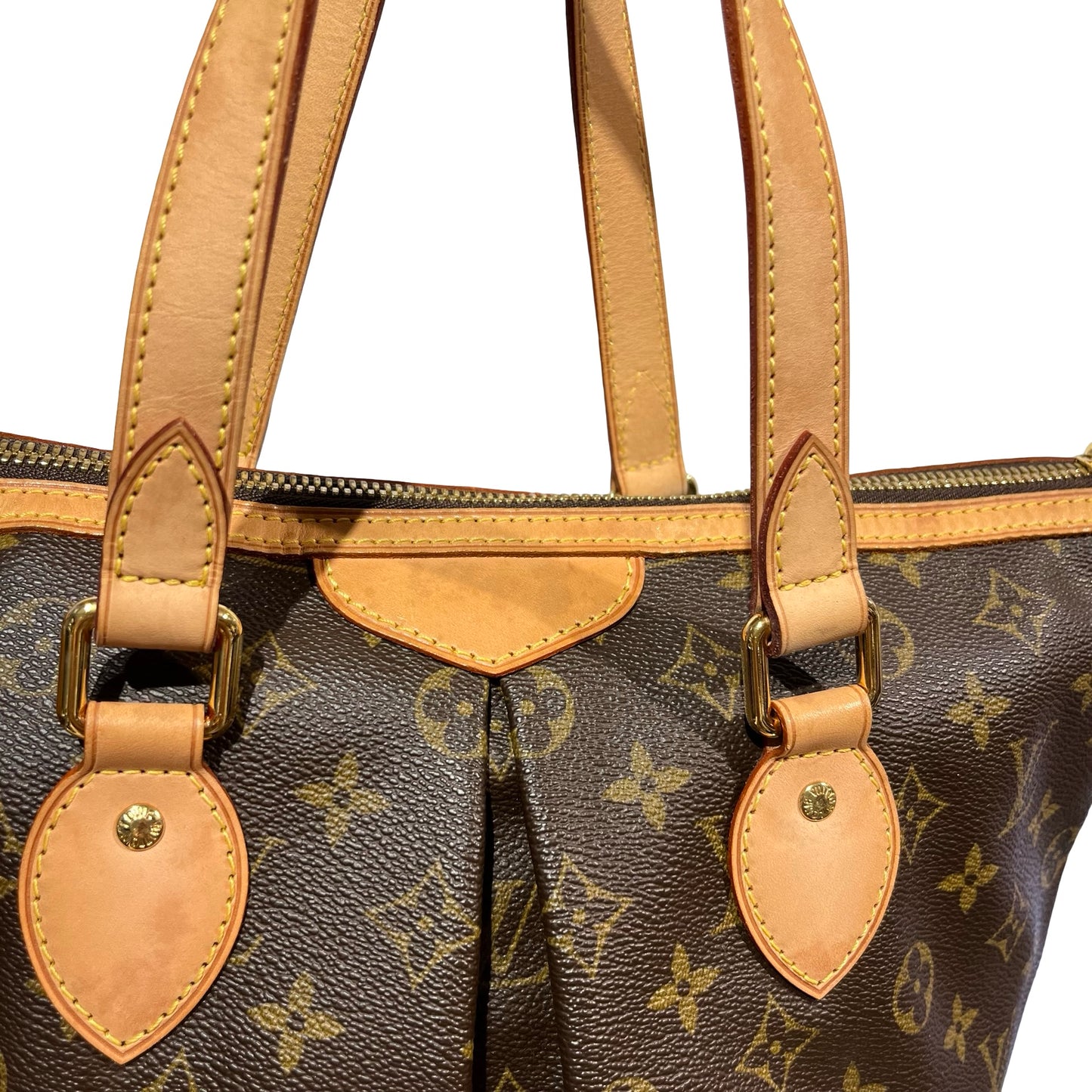 Used LOUIS VUITTON CANVAS PALERIMO Shoulder Bag BROWN GHW